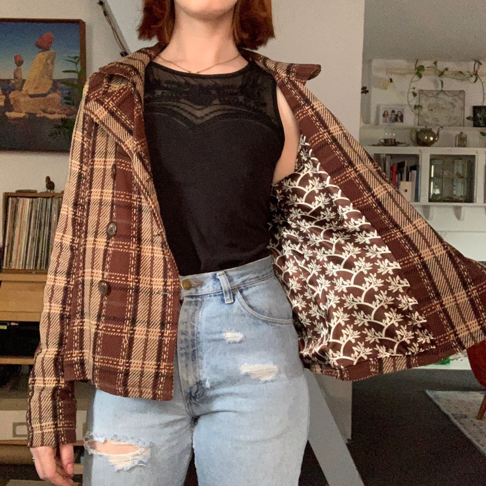 Plaid peacoat
